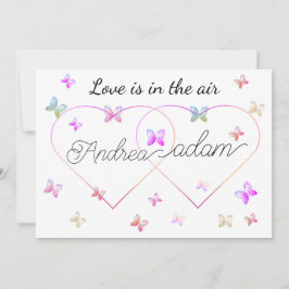 modernes Flugschmetterlingsherz Einladung