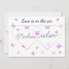 modernes Flugschmetterlingsherz Einladung