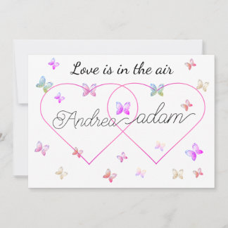 modernes Flugschmetterlingsherz Einladung