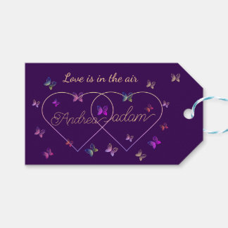 modernes Flugschmetterlingsherz Geschenkanhänger