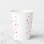 modernes Flugschmetterlingsherz Pappbecher (Links)