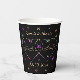 modernes Flugschmetterlingsherz Pappbecher