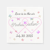 modernes Flugschmetterlingsherz Serviette (Vorderseite)