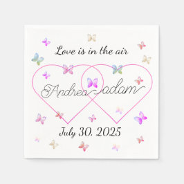 modernes Flugschmetterlingsherz Serviette