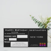 Modernes Flugticket Präsentieren Stil Geburtstag Einladung (Stehend Vorderseite)