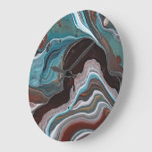 Modernes Fluid Acrylic Agate Geode Look Braun blau Große Wanduhr (Winkel)