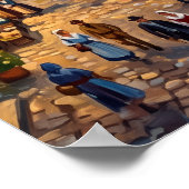 Modernes Fluss-Stadt-Skyline-Poster Poster (Ecke)