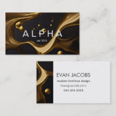 Modernes, flüssiges abstraktes Gold-Background-Des Visitenkarte (Vorne/Hinten)