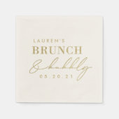Modernes Fohlen Gold Brunch und Bubbly Brautparty Serviette (Vorderseite)