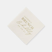 Modernes Fohlen Gold Brunch und Bubbly Brautparty Serviette (Ecke)