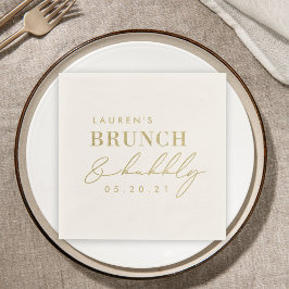 Modernes Fohlen Gold Brunch und Bubbly Brautparty Serviette