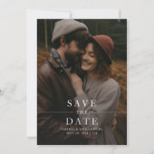 Modernes Forest Boho Foto Hochzeit retten das Datu Einladung (Vorderseite)