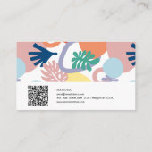 Modernes Forest Pattern Swatch mit QR Business Car Visitenkarte (Rückseite)