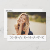 Modernes Foto 2023 Abschluss Ankündigung Postkarte (Vorne/Hinten)