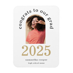 Modernes Foto 2024 Grad Weiße Ankündigung Magnet