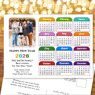 Modernes Foto 2025 Calendar Einfache Familie farbi Feiertagspostkarte
