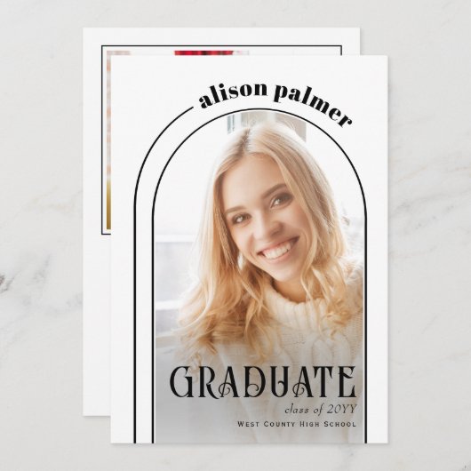 Modernes Foto 2025 GRADUATE Ankündigung (Vorne/Hinten)