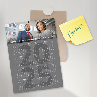 Modernes Foto 2025 Kalender Urlaub Magnetkarte