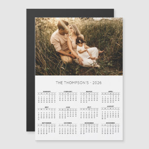 Modernes Foto 2026 Kalender 12 Monate Magnetkarte