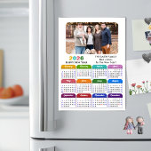 Modernes Foto 2026 mit farbenfrohen Kalenderdaten Magnetkarte