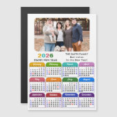 Modernes Foto 2026 mit farbenfrohen Kalenderdaten Magnetkarte (Vorne/Hinten)
