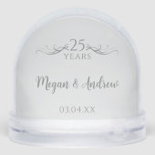 Modernes Foto 25. Hochzeitstag Schneekugeln (Rückseite)