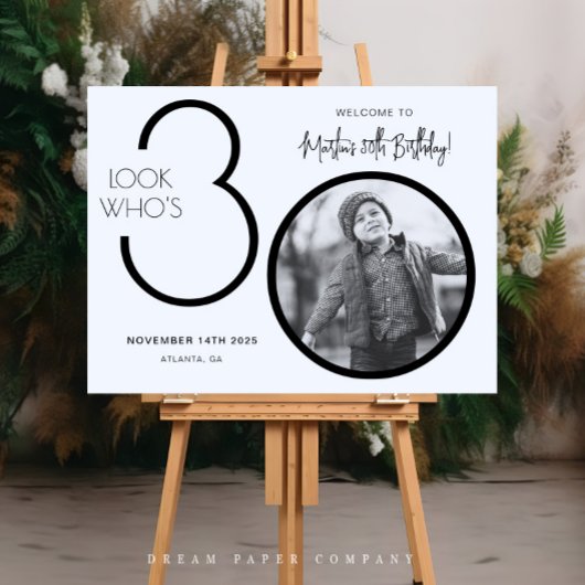 Modernes Foto 30. Geburtstag Begrüßungszeichen Poster