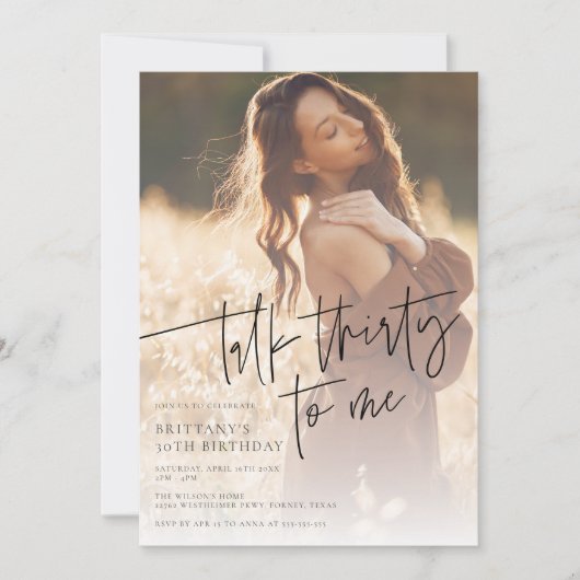 Modernes Foto 30. Geburtstag Einladung (Vorderseite)