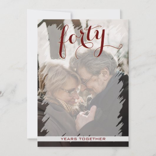 Modernes Foto 40. Hochzeitstag Einladung (Vorderseite)