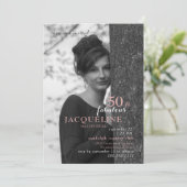 Modernes Foto 50 & Fabulous Party Einladung (Stehend Vorderseite)