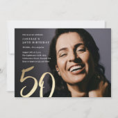 Modernes Foto 50. Geburtstag Einladung (Vorderseite)