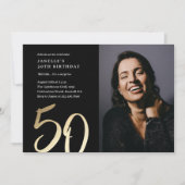 Modernes Foto 50. Geburtstag Einladung (Vorderseite)