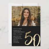 Modernes Foto 50. Geburtstag Einladung (Vorderseite)
