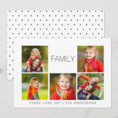 Modernes Foto 5 Fotocollage Holiday Feiertagskarte (Vorne/Hinten)