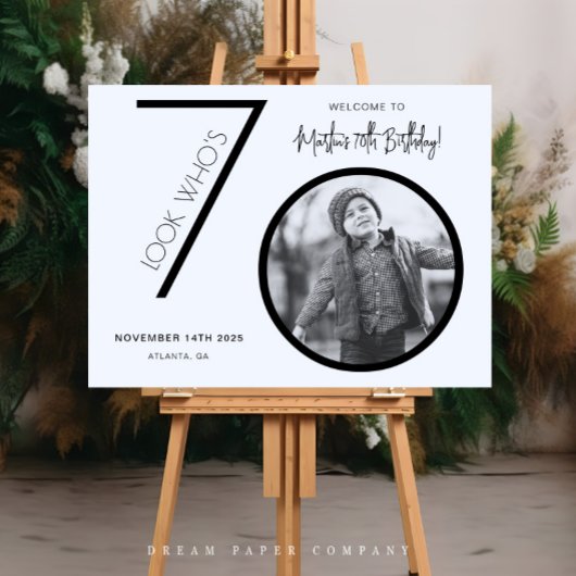 Modernes Foto 70. Geburtstag Begrüßungszeichen Poster