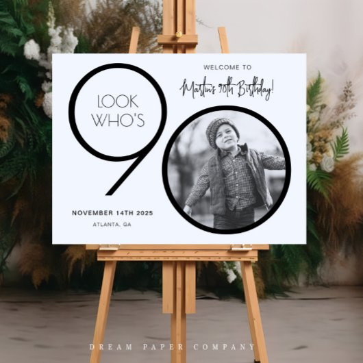 Modernes Foto 90. Geburtstag Begrüßungszeichen Poster