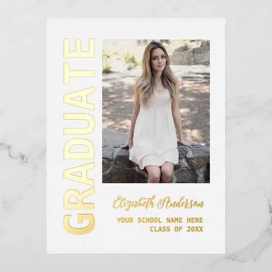 Modernes Foto Abschluss Ankündigung Fossil Postkar (Vorderseite)