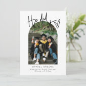 Modernes Foto Abschluss Ankündigung Party laden (Stehend Vorderseite)