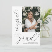 Modernes Foto Abschluss Ankündigung Party laden (Stehend Vorderseite)