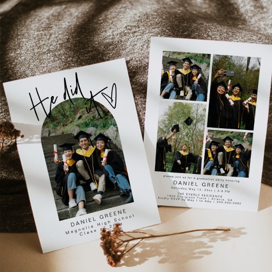 Modernes Foto Abschluss Ankündigung Party laden