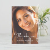 Modernes Foto Abschluss Flat Danke Karte (Stehend Vorderseite)