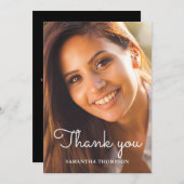 Modernes Foto Abschluss Flat Danke Karte (Vorne/Hinten)