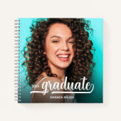 Modernes Foto Abschluss Gästebuch Notizblock (Vorderseite)