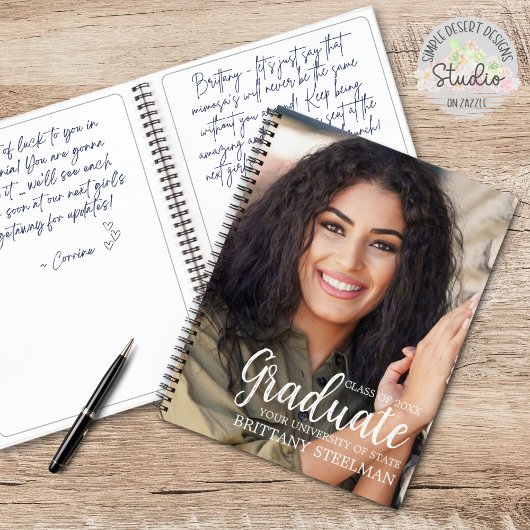 Modernes Foto Abschluss Gästebuch Notizblock