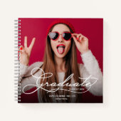 Modernes Foto Abschluss Gästebuch Notizblock (Vorderseite)