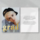 Modernes Foto Abschluss Gold Fossil Folieneinladung