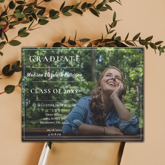 Modernes Foto Abschluss Open House Einladung