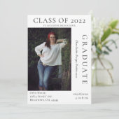 Modernes Foto Abschluss Open House | weiß Einladung (Stehend Vorderseite)