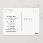 Modernes Foto Abschluss Save the Date Postkarte (Rückseite)