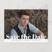Modernes Foto Abschluss Save the Date Postkarte (Vorderseite)